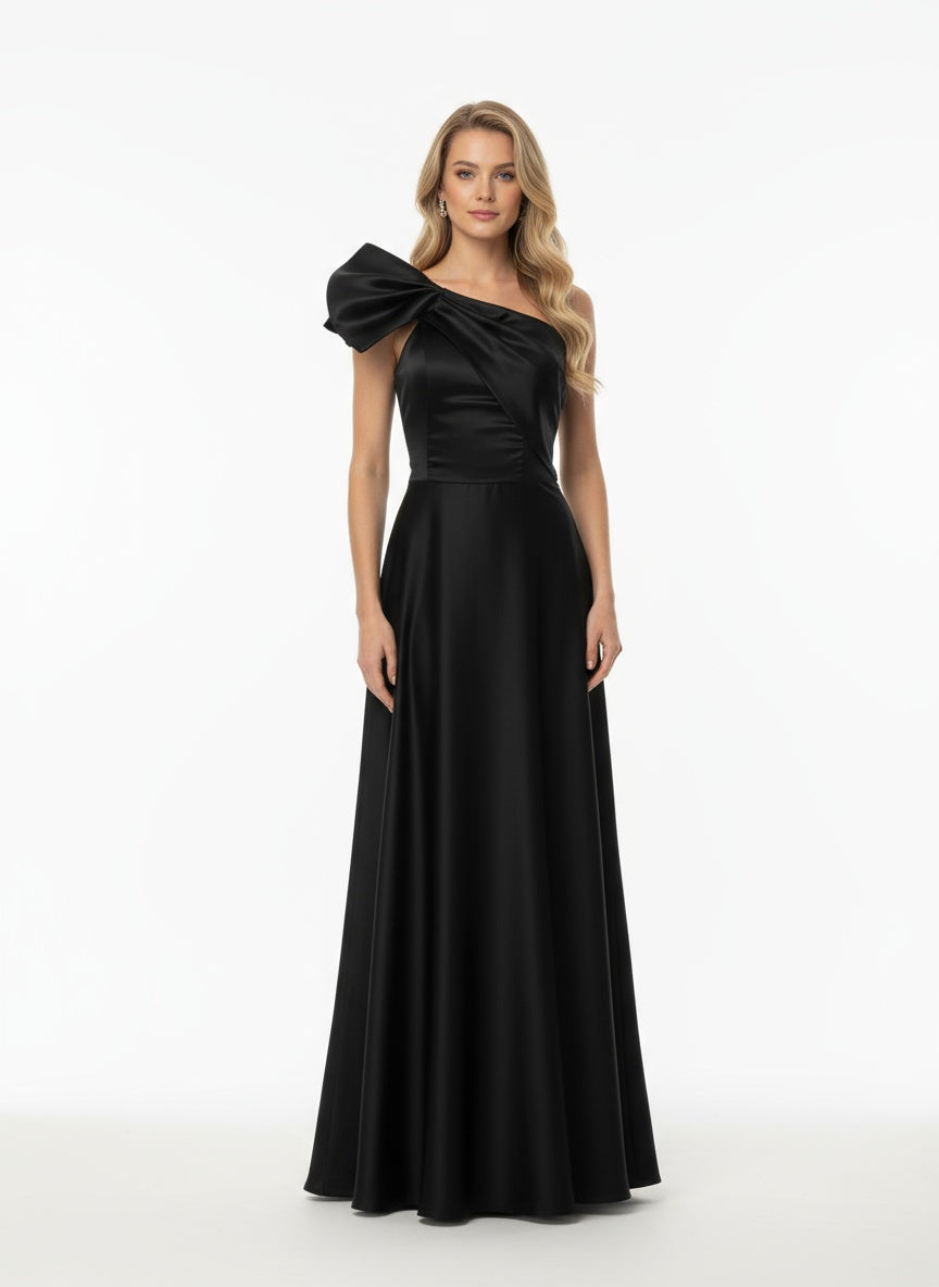 Svecana haljina duga, na jedno rame, elegantna i udobna